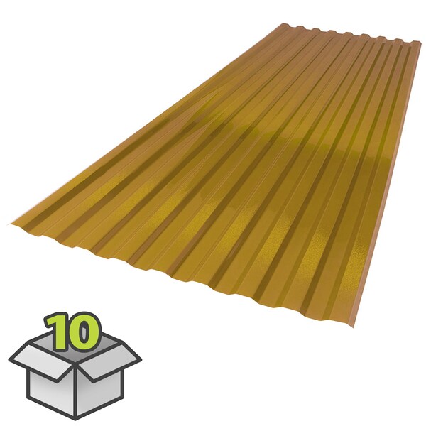 Suntuf 26 in. x 6 ft. Gold Polycarbonate Roof Panel, 10PK 191817 - main
